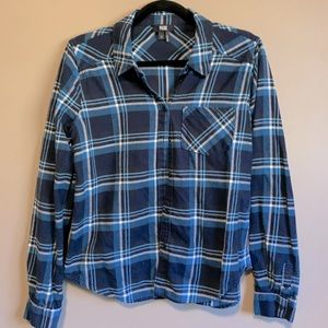 Blue flannel button-down